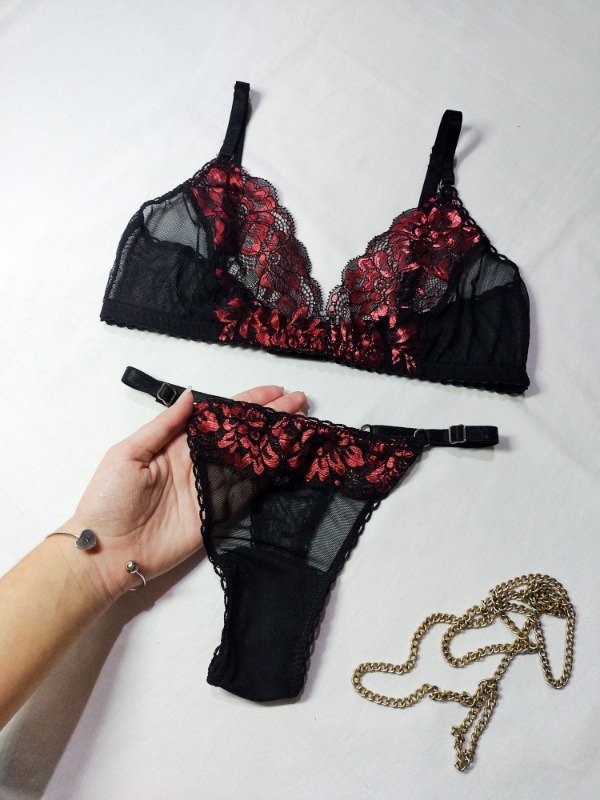 Producto - Conjunto GEMA microtul + encaje