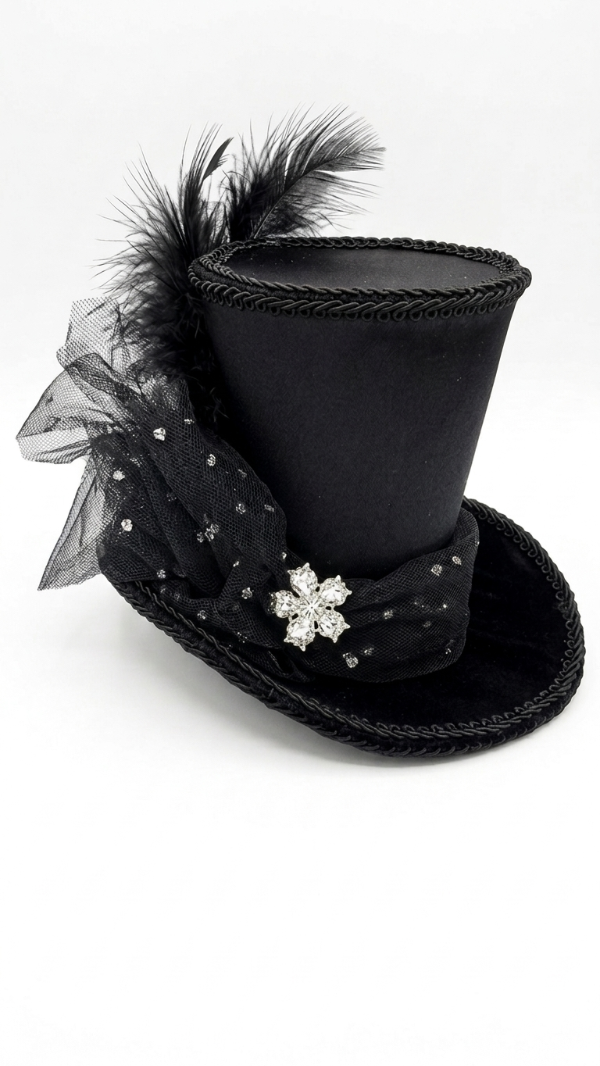 Producto - mini galera negra 12 cm noche estrellada - 3