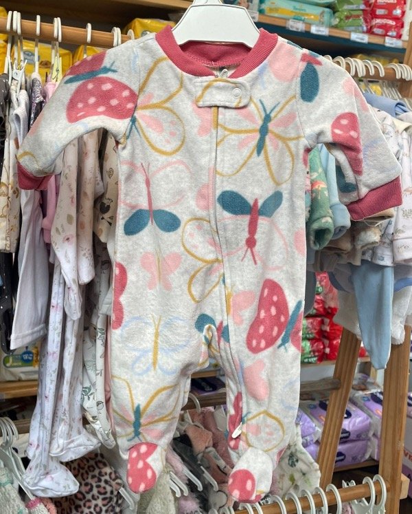 Producto - Enterito plush carters rosa con mariposas talle RN (0 meses)