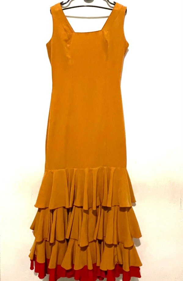 Producto - Vestido Sevillano M mostaza y rojo