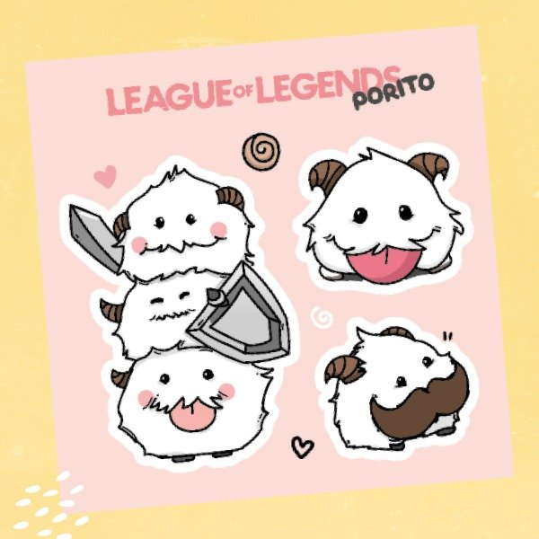 Producto - Plancha de Stickers Porito - Lol