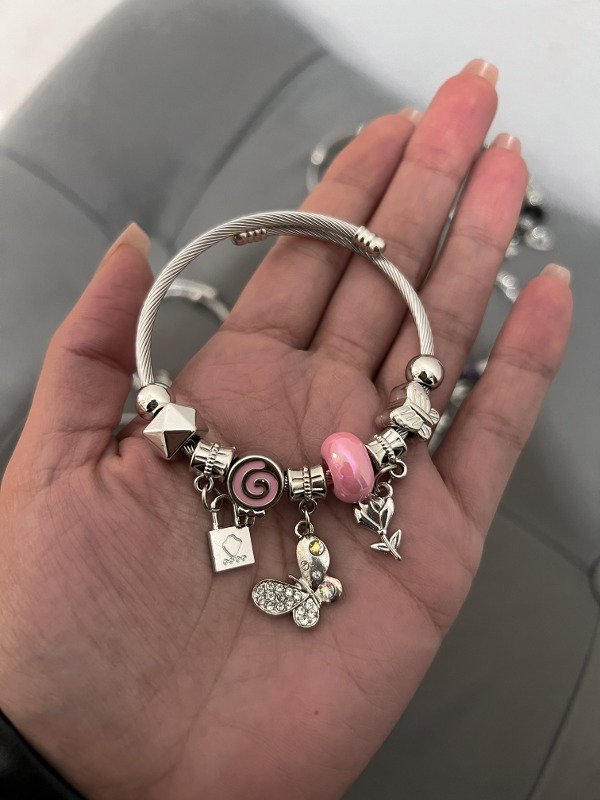 Producto - Pulsera charms tipo Pandora rosa