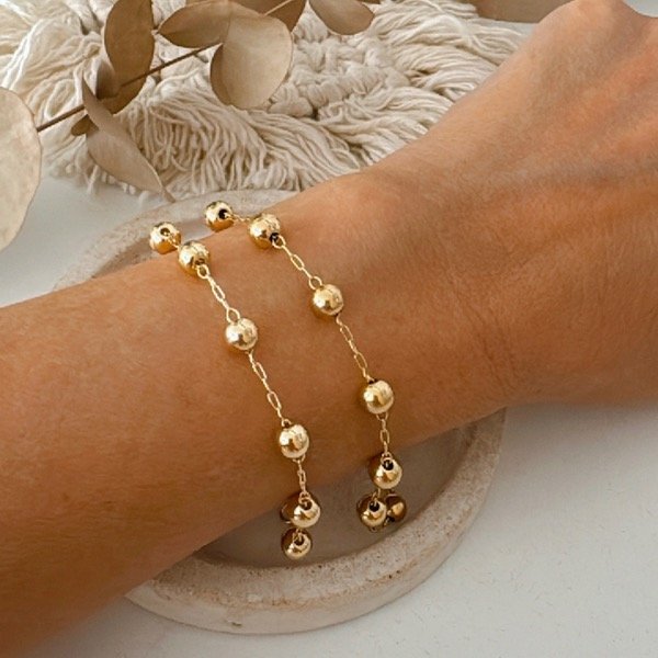 Producto - PULSERA BOLITAS DORADA cod 9