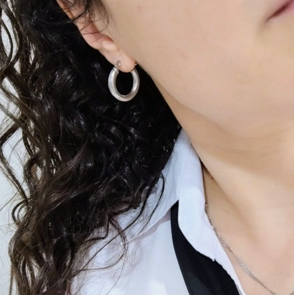 Producto - Argollas plateadas gruesas