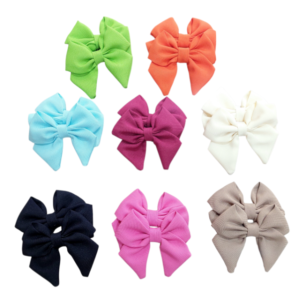 Producto - Par de moños lacitos lisos