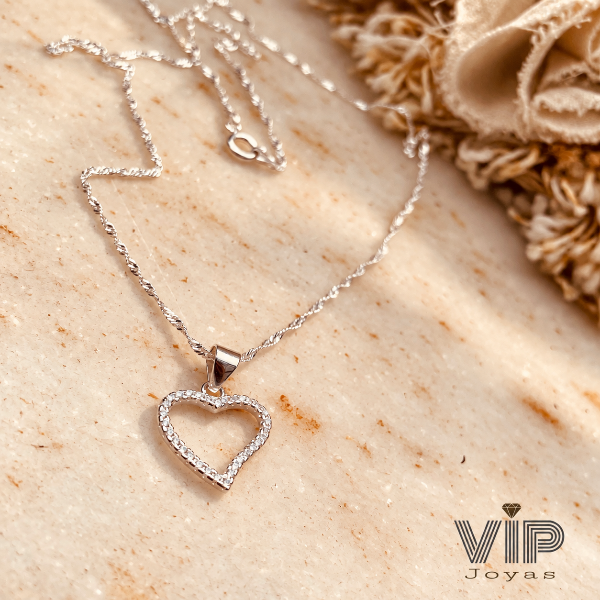Producto - Conjunto Corazón Brillo Plata 925 - 0