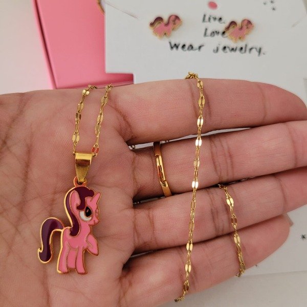 Producto - Conjunto Collar + Aros - My Little Pony -Pinkie Pie