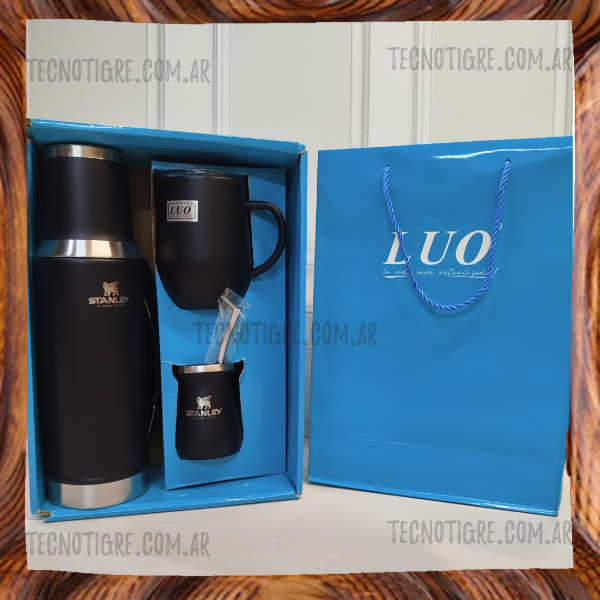 Producto - SET TERMO MATE TAZA NEGRO