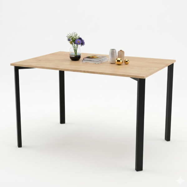 Producto - Mesa 130 cm ROBLE KENDAL/NEGRO