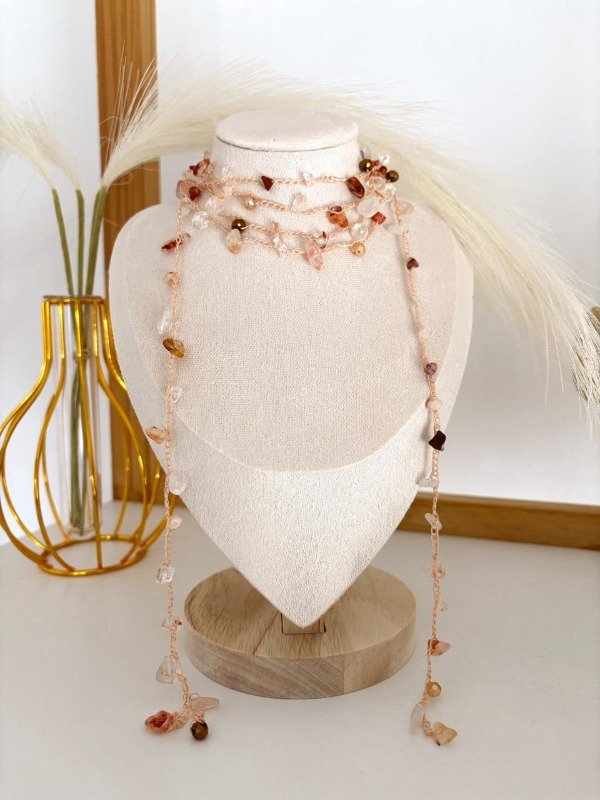 Producto - Collar mil vueltas tierra con beige