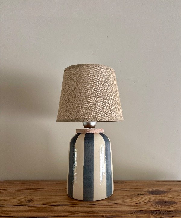 Producto - Lámpara Tambor Rayas azul noche - A PEDIDO