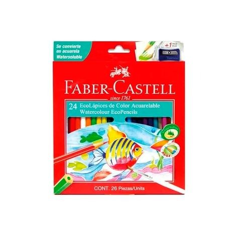 Producto - LAPIZ ACUARELABLE CAJA X24 + SACAPUNTA FABER