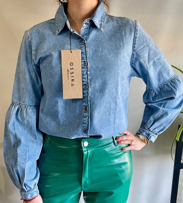 Producto - Camisa denim manga globo