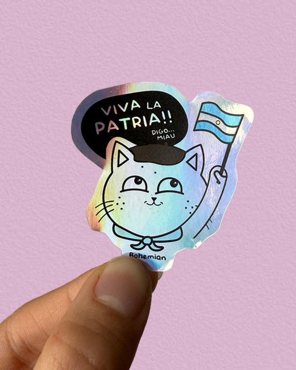 Producto - GATITO PATRIO HOLO - Sticker Individual Random