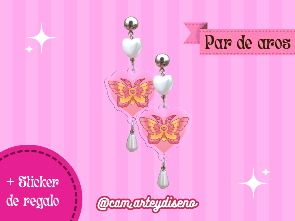 Producto - Par de aros Mariposas 3