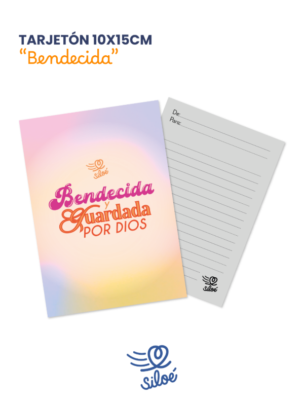 Producto - Tarjetón - "Bendecida y Guardada"