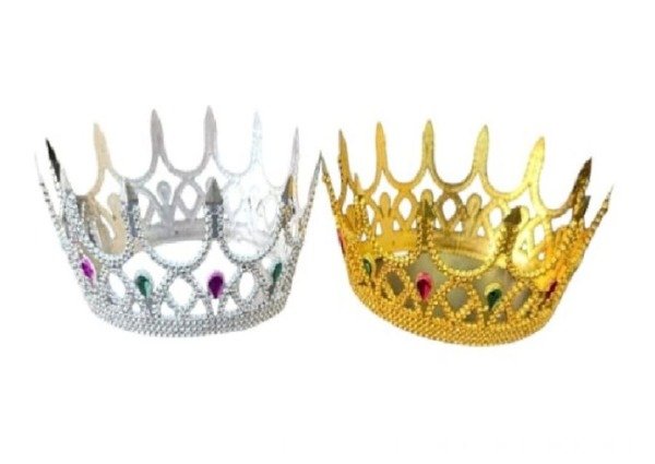 Producto - CORONA PLASTICA CON GEMAS Y STRASS  X1 - YJ0634 (ELEGIR COLOR)