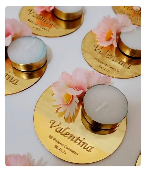 Producto - PORTAVELAS REDONDO ESPEJO CON VELITA DE NOCHE
