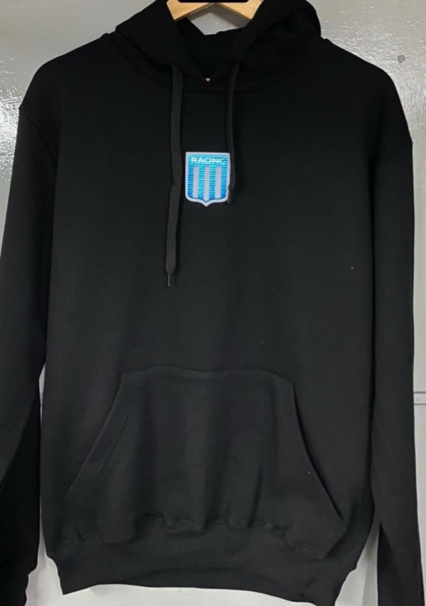 Buzo canguro negro racing — imagen 3