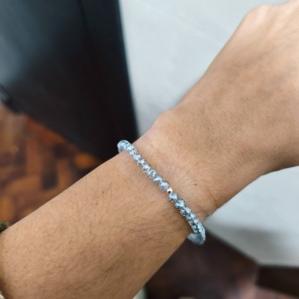 Producto - Pulsera cristal de roca gris (#375)