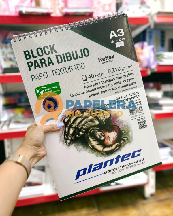 Producto - BLOCK PARA DIBUJO PLANTEC A3 210GR TEXTURADO