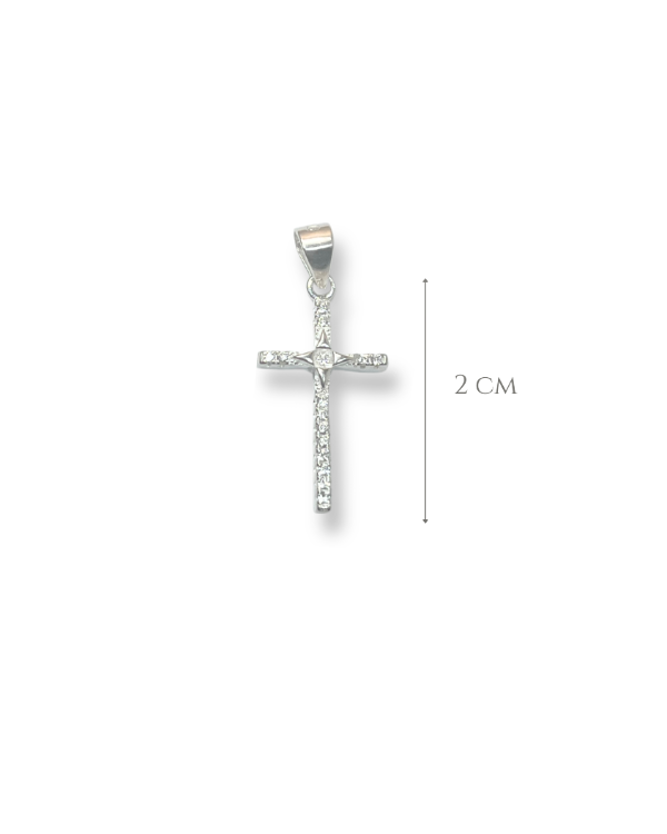 Producto - Dije Cruz con Zircones de Plata - 1