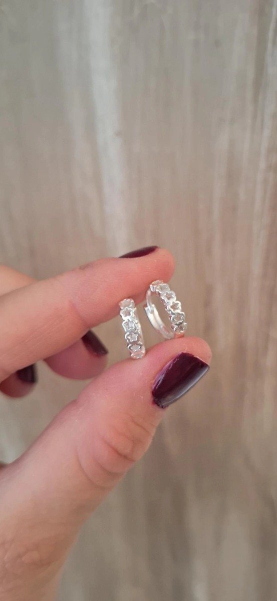 Producto - Argollitas Plata estrellitas caladas