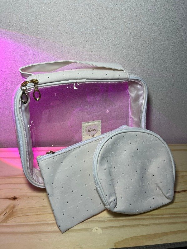 Producto - Set de Neceser BLANCO con STRASS (3 NECESERES)