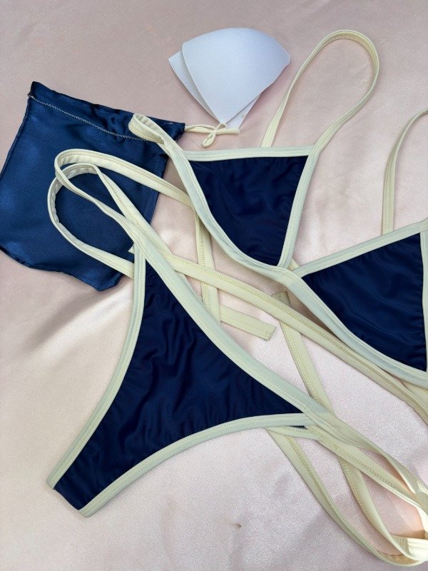 Producto - Bikini Azul Náutico con Marfil - 6