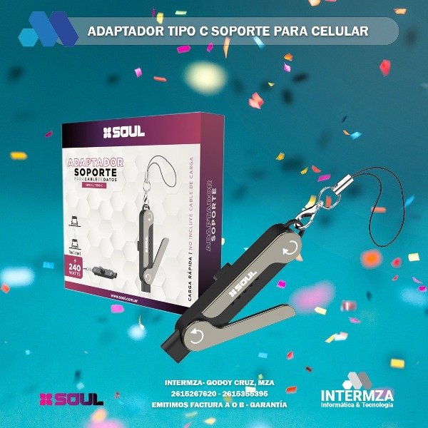 Producto - SOPORTE TIPO C PARA CELULAR CON ADAPTADOR DE CARGA TIPO C