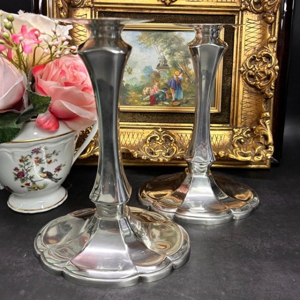 Producto - Par de Candelabros - PLATA LAPPAS - IMPECABLES