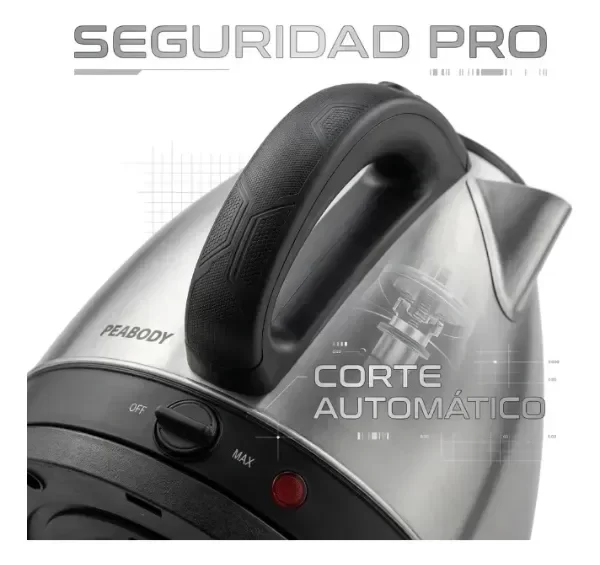 Producto - Pava Eléctrica Peabody Pe-k1708 Inox 2200w 1.7l - 3