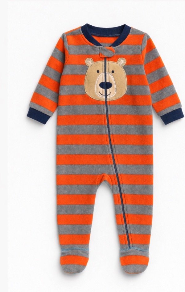 Producto - Enterito micropolar con pies oso naranja