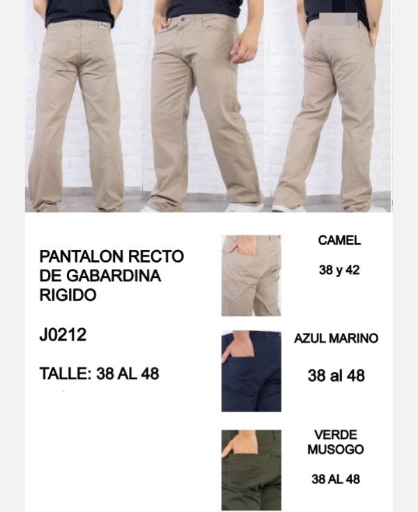Producto - LINEA UOMO Pantalón recto de gabardina rigido