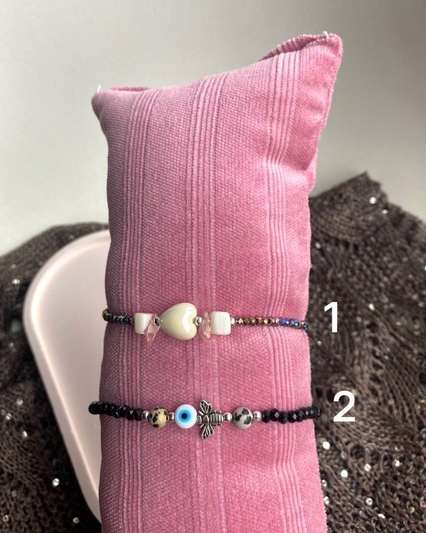 Producto - Pulseras de cristal negro y tornasol - 2