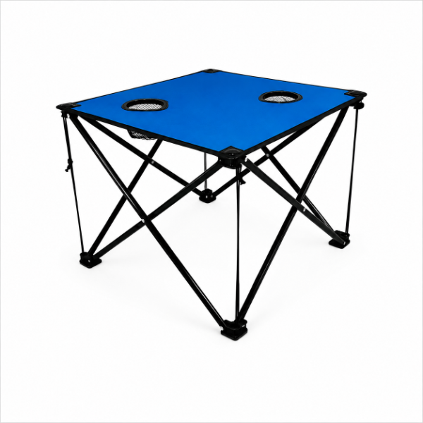 Producto - Mesa Azul Plegable C/ Portavaso Camping - 0