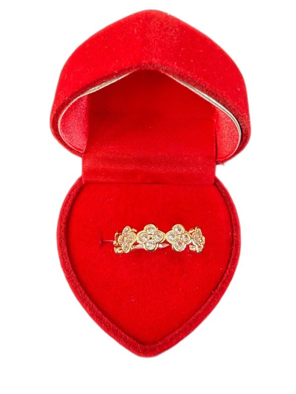 Producto - Anillo bronce bañado en oro trébol