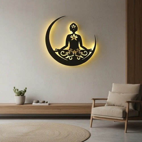 Producto - Cuadro Buda Meditación Con Luces Fibrofacil - 45x55 - 2