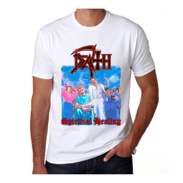 Remera death spiritual healing blanca