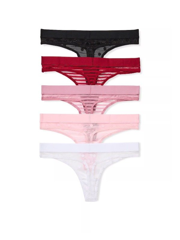 Producto - Victoria's Secret 5 Pack Logo Thong Talle S