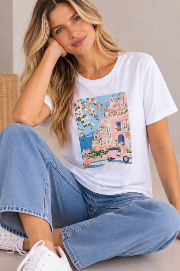 Producto - Remera de Mujer Italia de Algodón Estampada - KRONE - 2