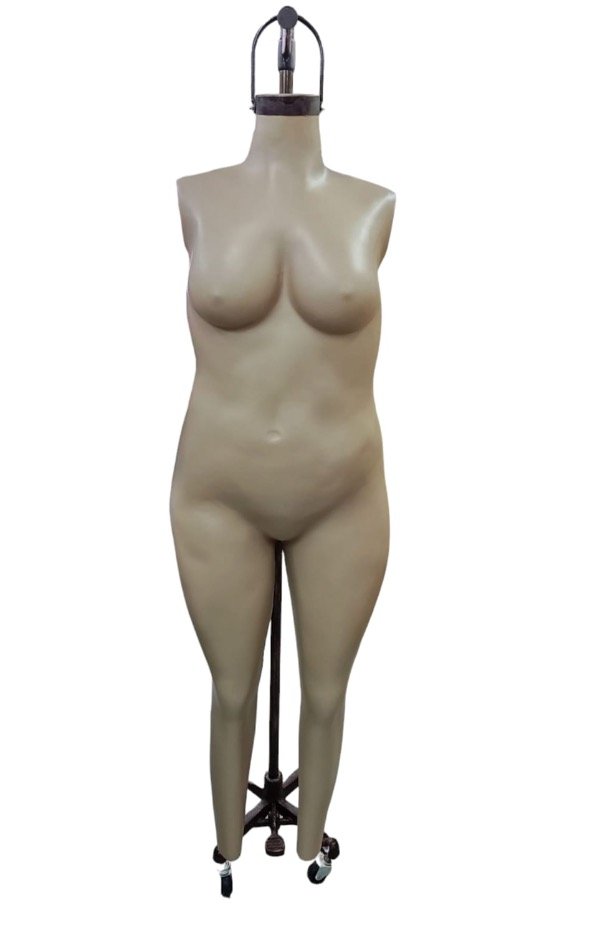 Producto - Maniquie Dama Talle Especial Fibra Ahorcado Base Ruedas Piel