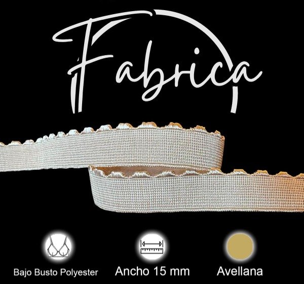 Producto - Bajo busto 15mm Avellana polyester (1 metro)