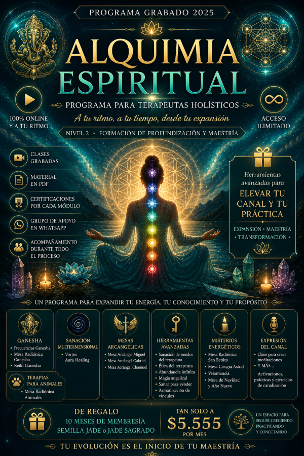 Producto - Alquimia espiritual - Programa para Terapeutas Holísticos - Online y a tu ritmo - 0