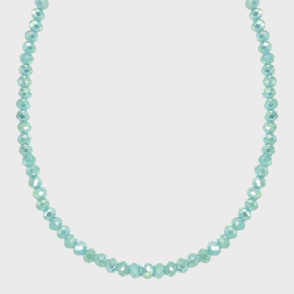 Producto - Collar de cristal checo y acero quirúrgico - 6mm - Verde agua