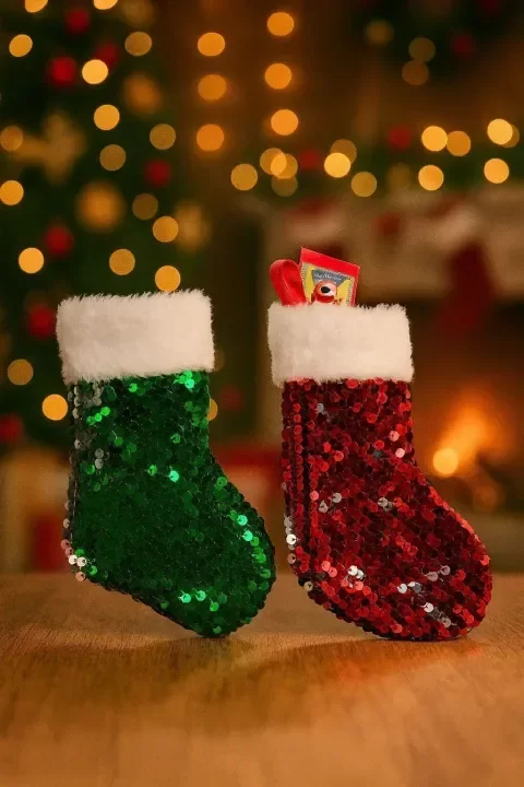 Producto - Botita Navideña Lentejuelas 6643