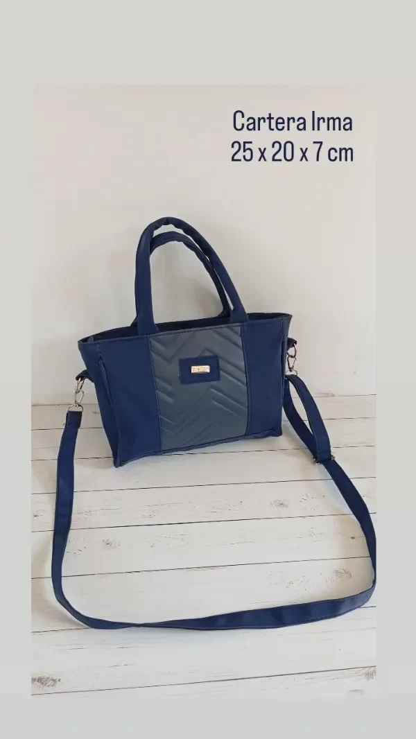 Producto - CARTERA IRMA AZUL ZIG ZAG