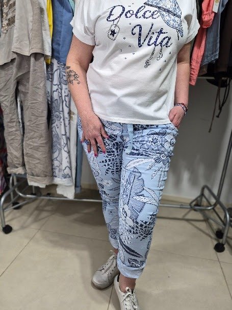 Producto - Babucha Moda Italiana Elastizada Azul y Celeste Tendencia abarca 42 al 48 - 3