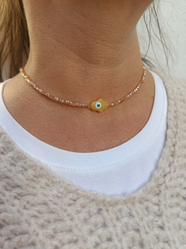 Producto - Collar con dije de ojo turco mano de Fátima