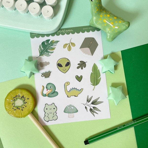 Producto - Stickers Dibus - Gama Verdes